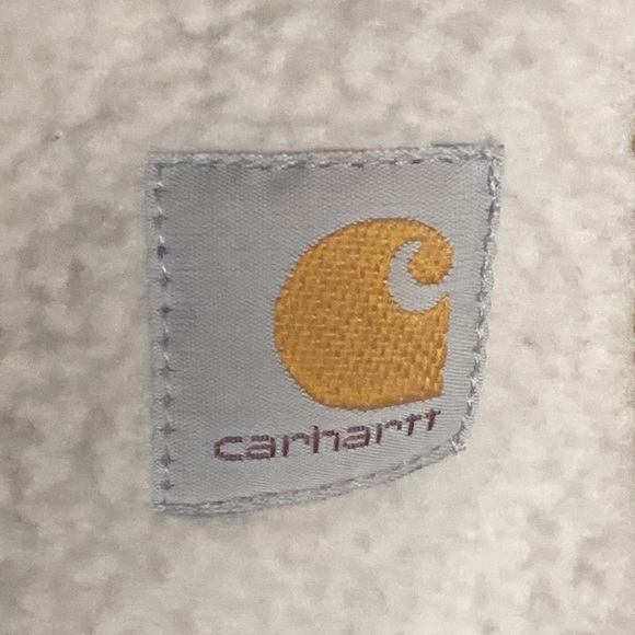 Carhartt women’s relaxed fit fleece pullover jacket white tan size small - Picture 2 of 10